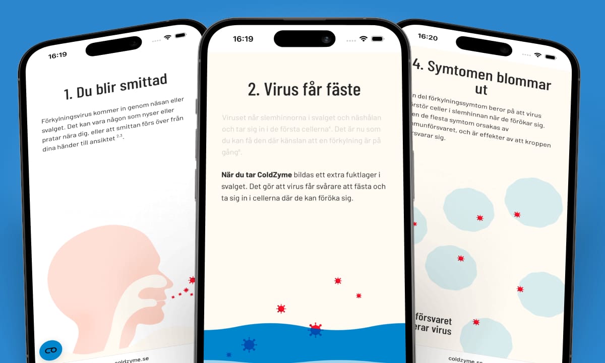 ColdZyme Kundcase Förkylningsskolan Mobiler - Zavio Webbyrå Stockholm